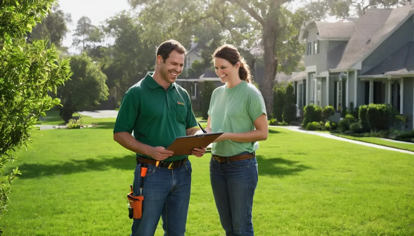 A homeowner reviewing a written tree removal quote with a provider in the Wilsonville area